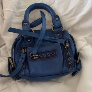 Free People Royal Blue Mini Leather Satchel